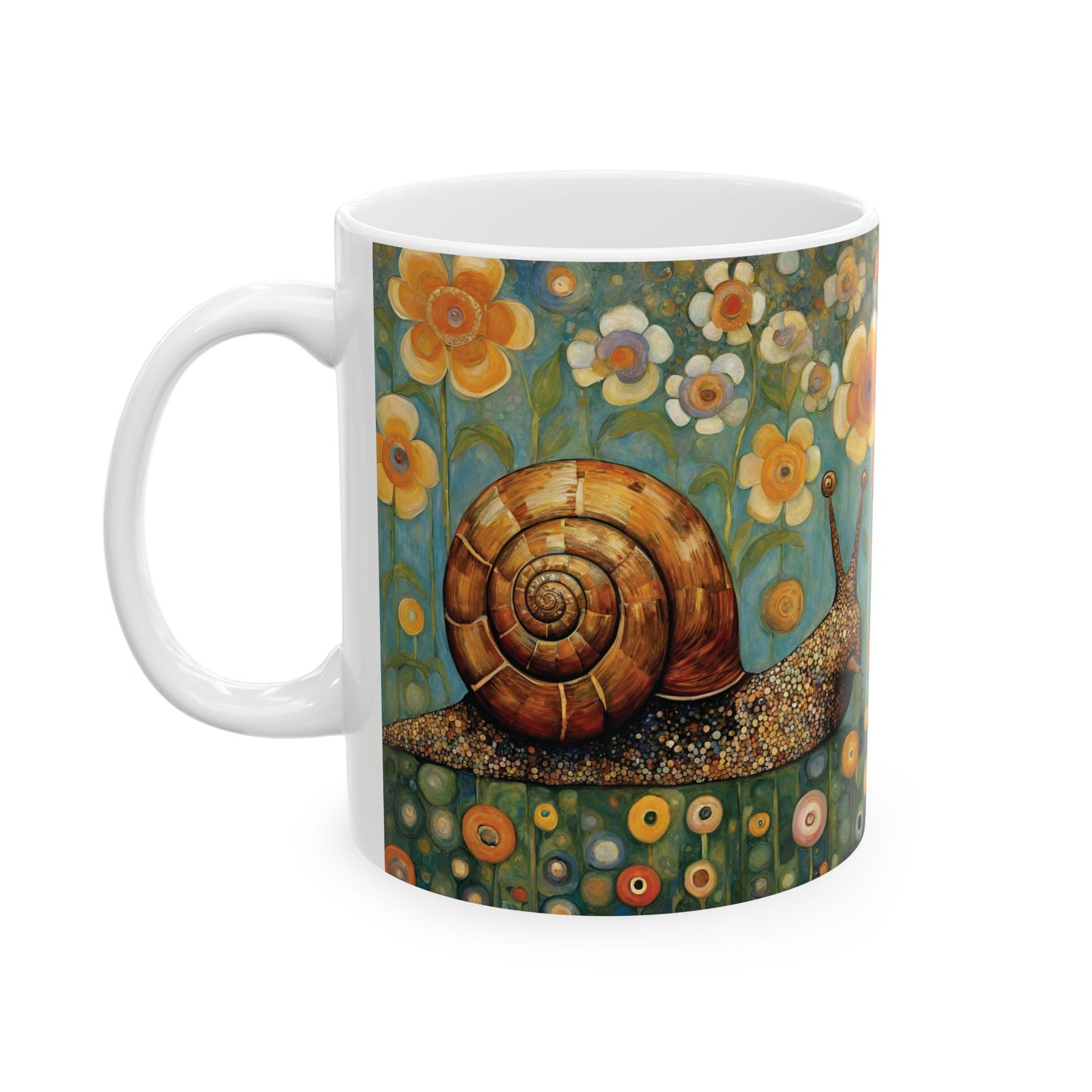 Snail Coffee Mug 11oz Art Nouveau Ceramic Cup Mug