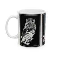 Two Owls Art Nouveau Ceramic Mug 11oz 11oz