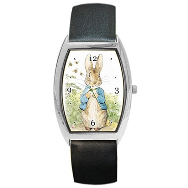 Peter Rabbit Watch Beatrix Potter Art Wristwatch Analog Barrel Shape Beatrix Potter Bunny Fictional Character Fictional Character Watch Peter Rabbit Rabbit Storybook Unisex Watch Wristwatch Watches