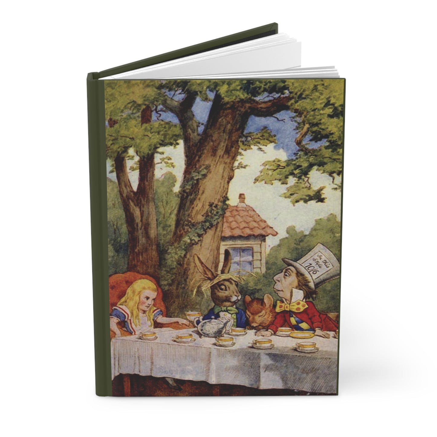 Mad Tea Party Hardcover Journal Alice In Wonderland Art Paper products Journal