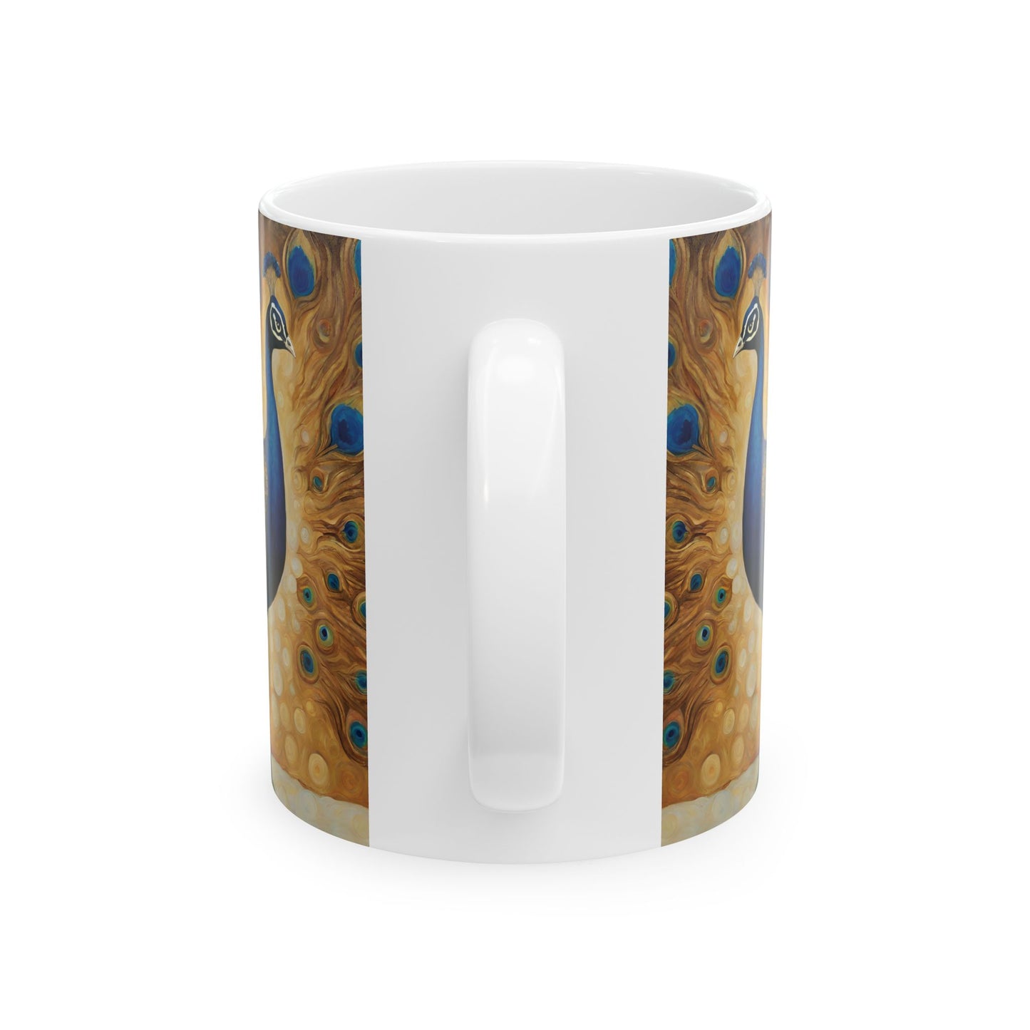 Peacock Art Ceramic Coffee Mug 11oz 11oz Coffee Mugs Holiday Picks Home & Living Kitchen mug Mugs Sublimation Valentine's Day Valentine's Day Picks White base Mug