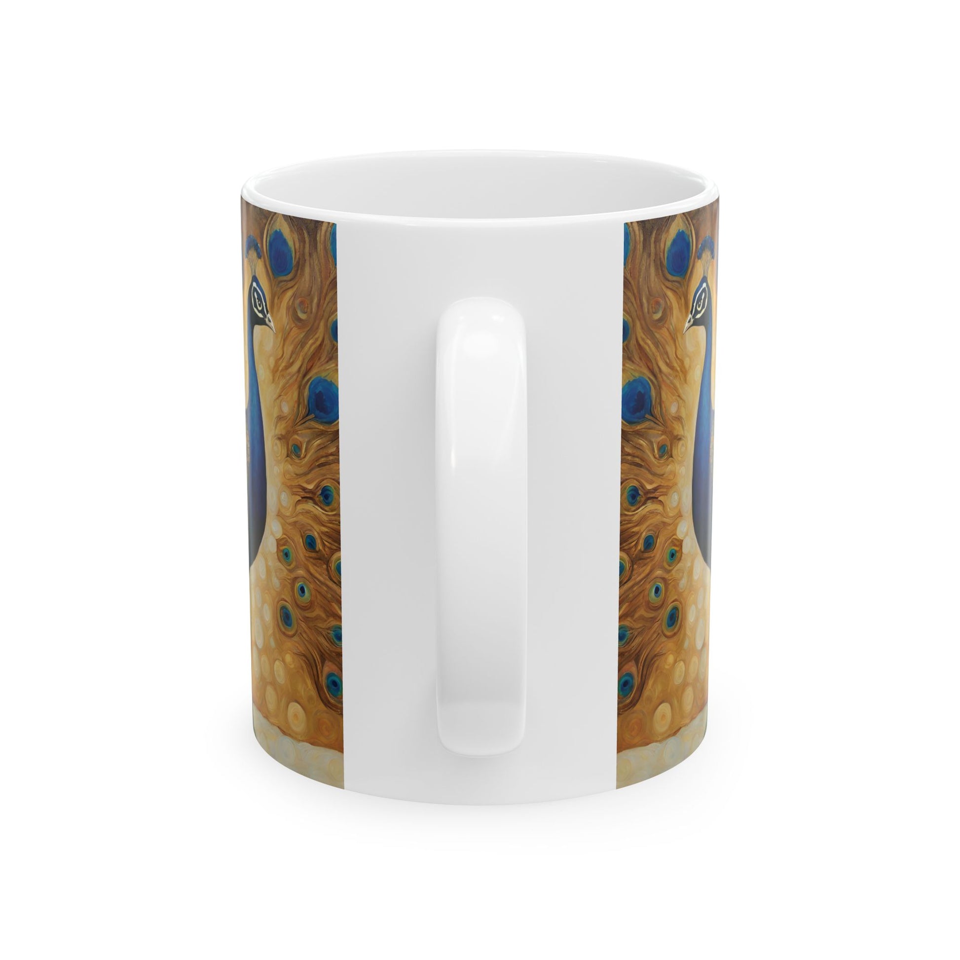 Peacock Art Ceramic Coffee Mug 11oz 11oz Coffee Mugs Holiday Picks Home & Living Kitchen mug Mugs Sublimation Valentine's Day Valentine's Day Picks White base Mug