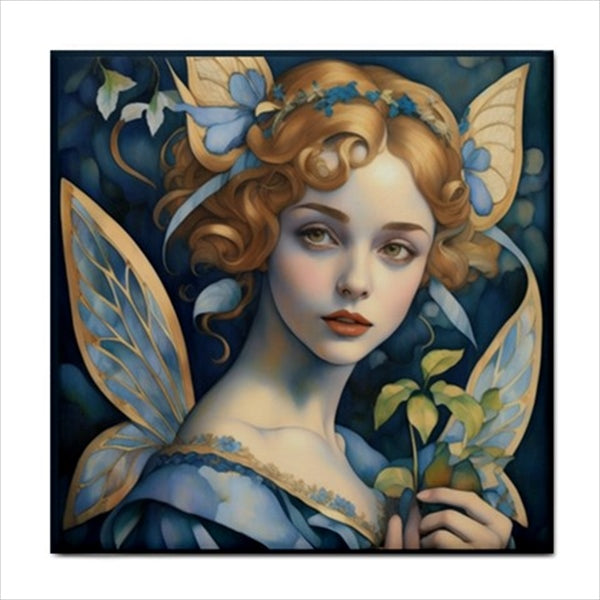 Fairy Pixie Art Nouveau Ceramic Tile 4.25 Inches Ceramic Tile