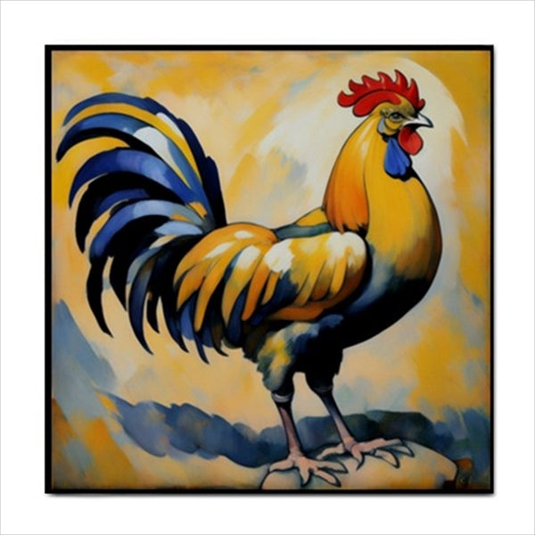 Rooster Art Nouveau Ceramic Tile 4.25 Inches Ceramic Tile