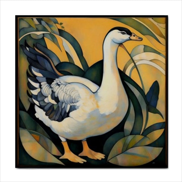 Goose Art Nouveau Ceramic Tile 4.25 Inches Ceramic Tile