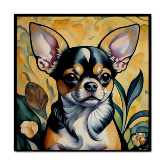 Chihuahua Dog Art Nouveau Ceramic Tile 4.25 Inches Ceramic Tile