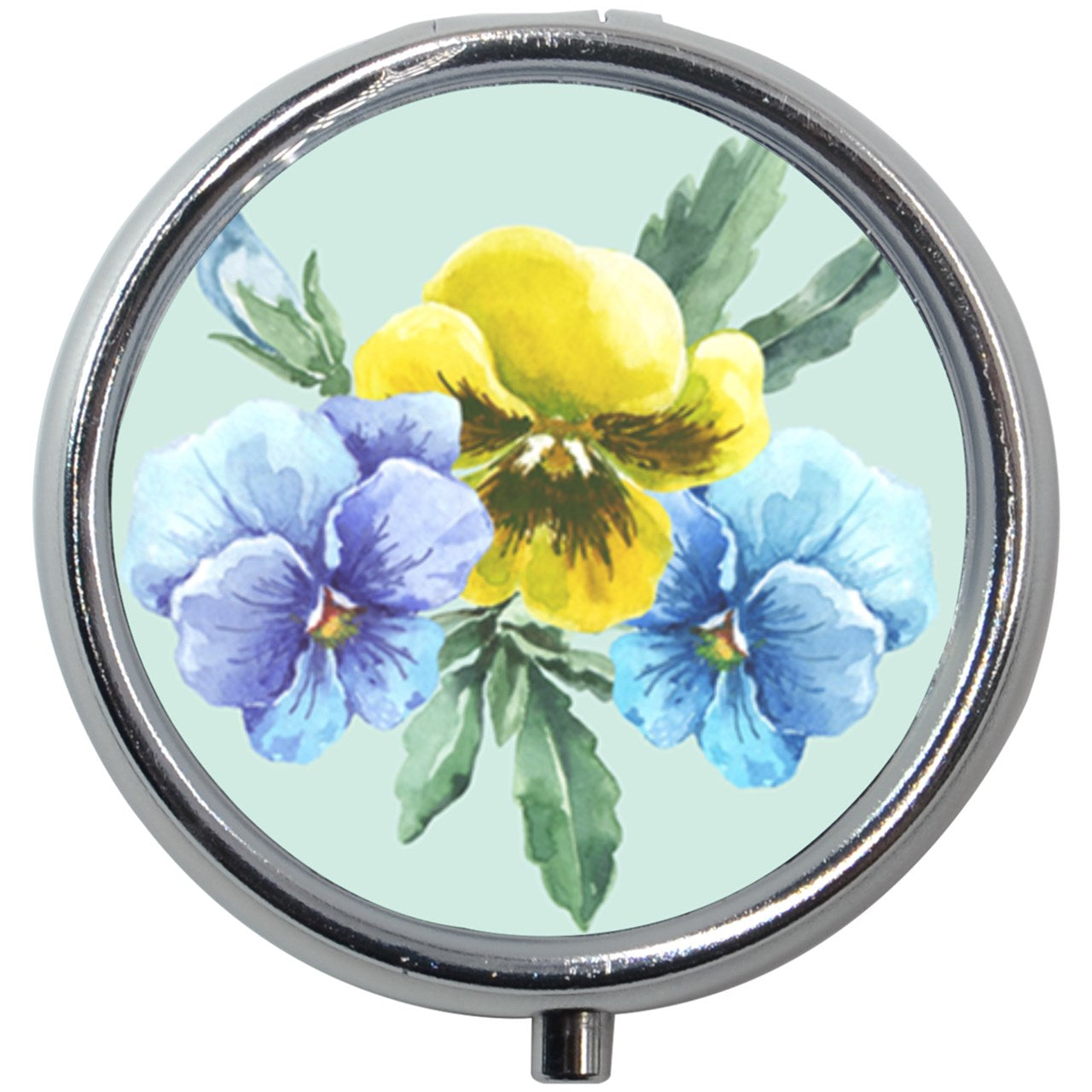 Pansies Flower Art Pill Box Medication Travel Case Case Flowers Medication Case Pansies Pill Box Travel Pillboxes