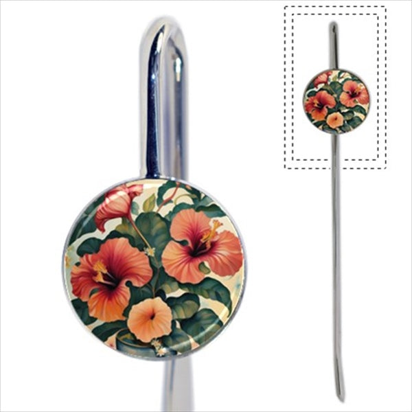 Hibiscus Flowers Art Metal Bookmark Bookmark