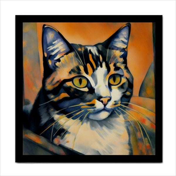Tabby Cat Ceramic Tile Art