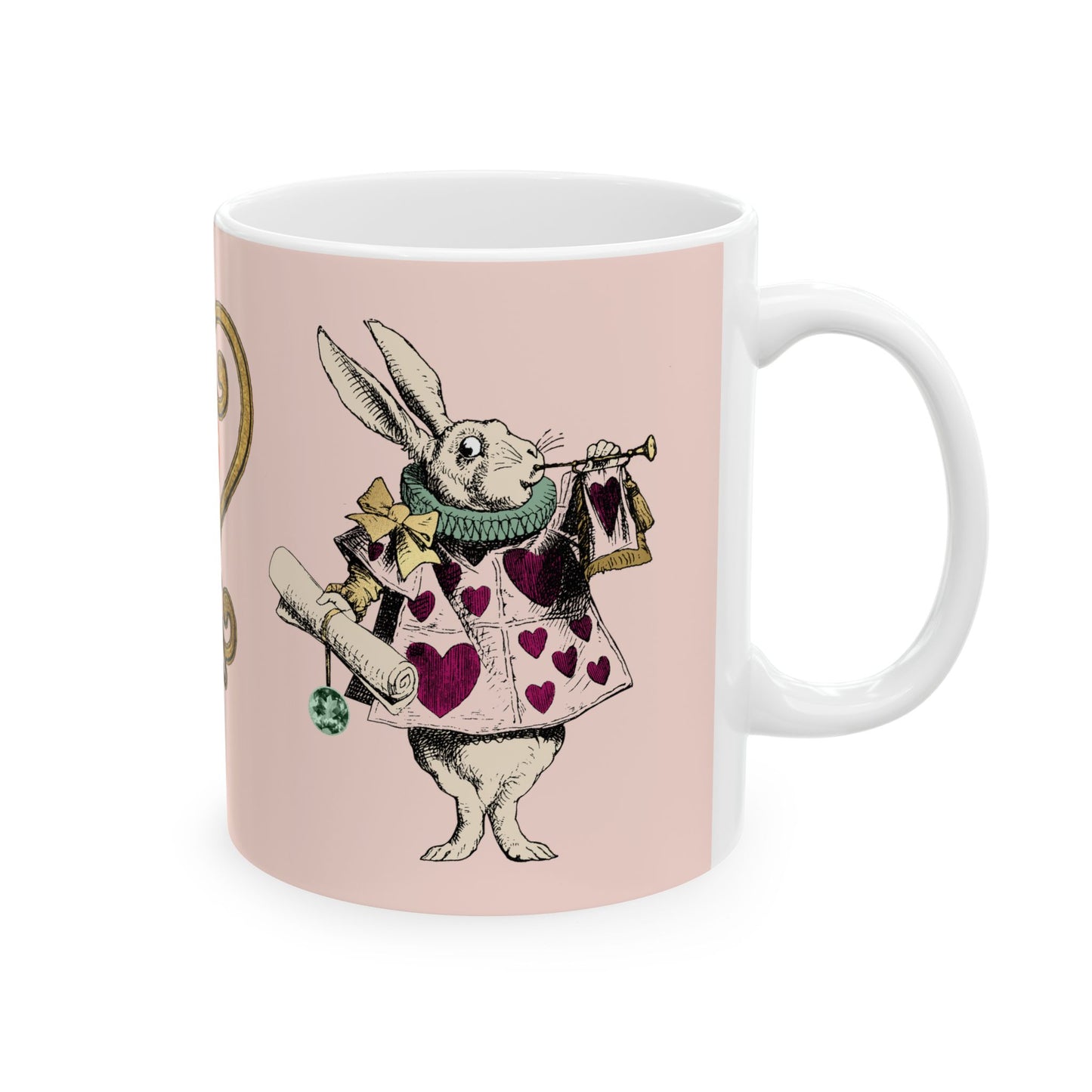 Queen Of Hearts Rabbit Herald Alice In Wonderland Ceramic Coffee Mug 11oz Mug