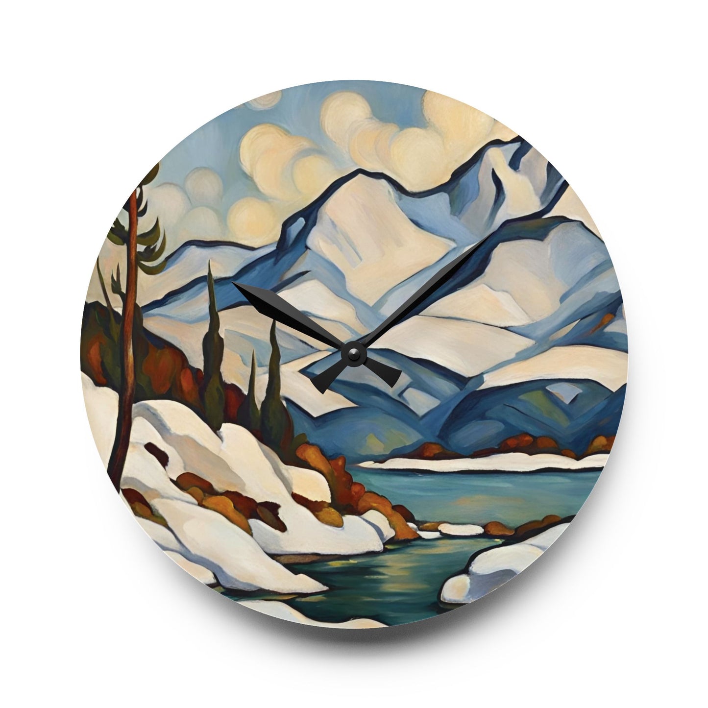 Alaska Landscape Art Acrylic Wall Clock 10.75 Inches Home Decor 10.75'' × 10.75'' (Round)