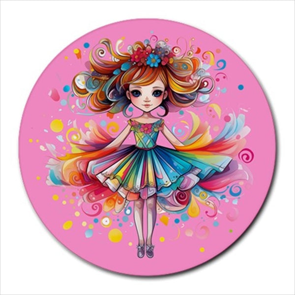Kaylee Pink Round Computer Mouse Pad