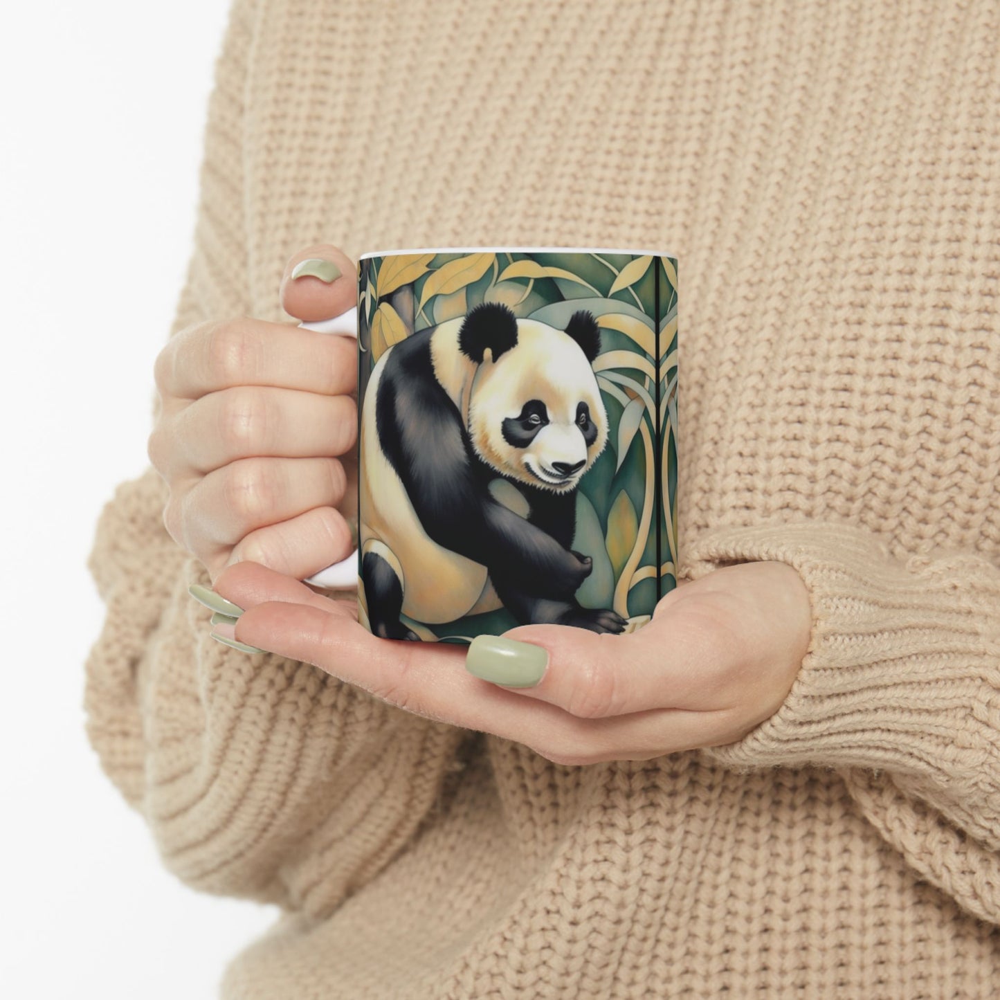 Panda Coffee Mug 11oz Art Nouveau Ceramic Cup Mug