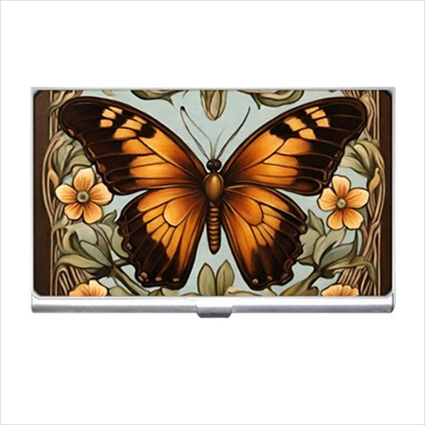 Butterfly Art Nouveau Business Bank Card Case Art Business Card Holder Art Nouveau Bank Card Business Card Business Card Holder Butterfly Case Credit Card Business Card Holder