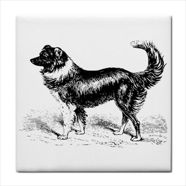 Dog Breeds Ceramic Tile Set Of 16 Backsplash 4.25" Tiles Animal Animal Art Animal Tile Art Backsplash Black And White Ceramic Ceramic Tile Ceramic Tile Set Dog Dog Breeds Home Decor Tile Ceramic Tile Set