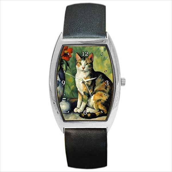 Calico Cat Art Wrist Watch Unisex Animal Animal Art Animal Watch Art Barrel Shape Cat Cat Watch Unisex Watch Wristwatch Barrel Shape Watch