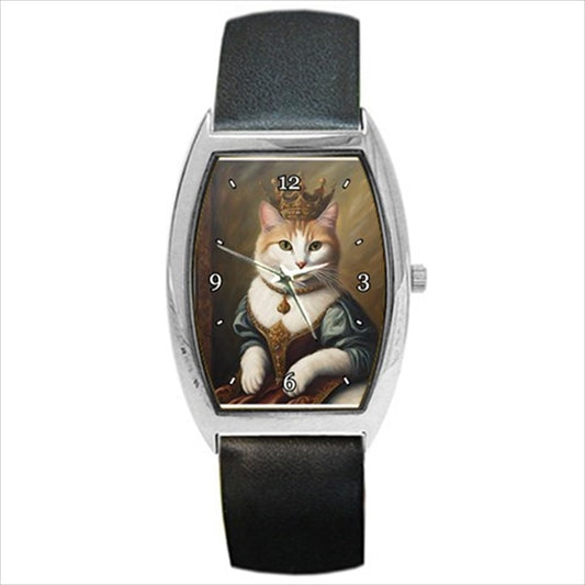 Cat Queen Watch Unisex Renaissance Style Art Wristwatch Animal Animal Art Animal Watch Art Barrel Shape Cat Cat Queen Cat Watch Renaissance Unisex Watch Wristwatch Barrel Shape Watch