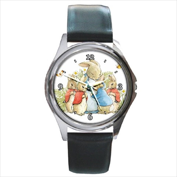 Mrs Rabbit Beatrix Potter Art Watch Round Unisex Wristwatch Beatrix Potter Fictional Character Watch Mrs Rabbit Peter Rabbit Round Watch Unisex Watch Wristwatch Watches