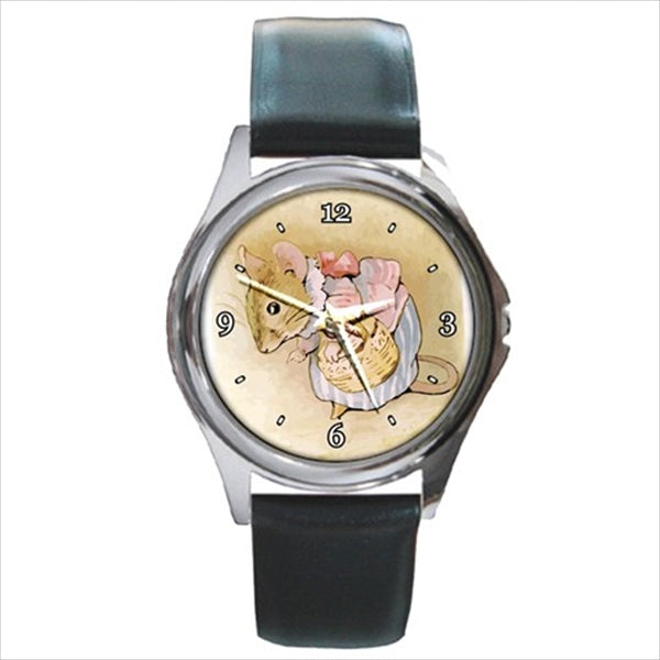 Tale of Mrs Tittlemouse Art Watch Round Unisex Wristwatch Beatrix Potter Fictional Character Watch Mrs Tittlemouse Round Watch Unisex Watch Wristwatch Watches