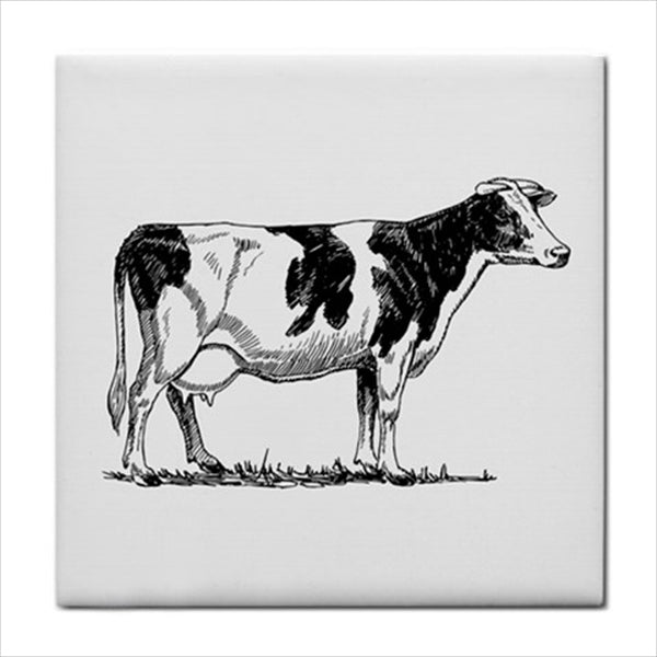 Farm Animals Ceramic Tile Art Set Of 4 Decorative Tiles Animal Animal Art Animal Tile Art Backsplash Black And White Ceramic Ceramic Tile Set Chicken Cow Farm Home Decor Horse Pig Tile Ceramic Tile Set