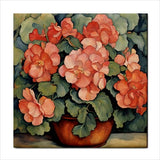 Begonia Flowers Ceramic Tile 4.25 Inches