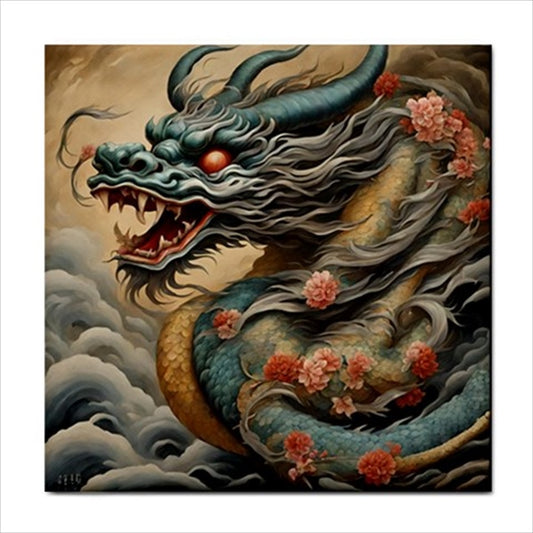 Fantsy Dragon Ceramic Tile 4.25 Inches art Art Ceramic Tile Backsplash Ceramic Ceramic Tile Home Decor Tile Ceramic Tile