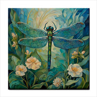 Blue Dragonfly Ceramic Tile 4.25 Inches