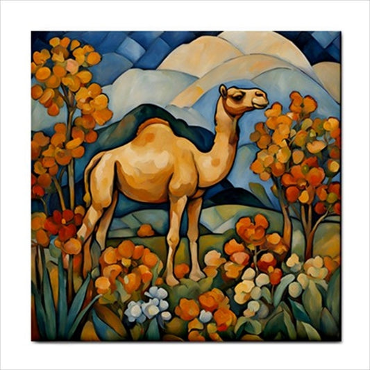 Camel Ceramic Tile 4.25 Inches art Art Ceramic Tile Backsplash Ceramic Ceramic Tile Home Decor Tile Ceramic Tile