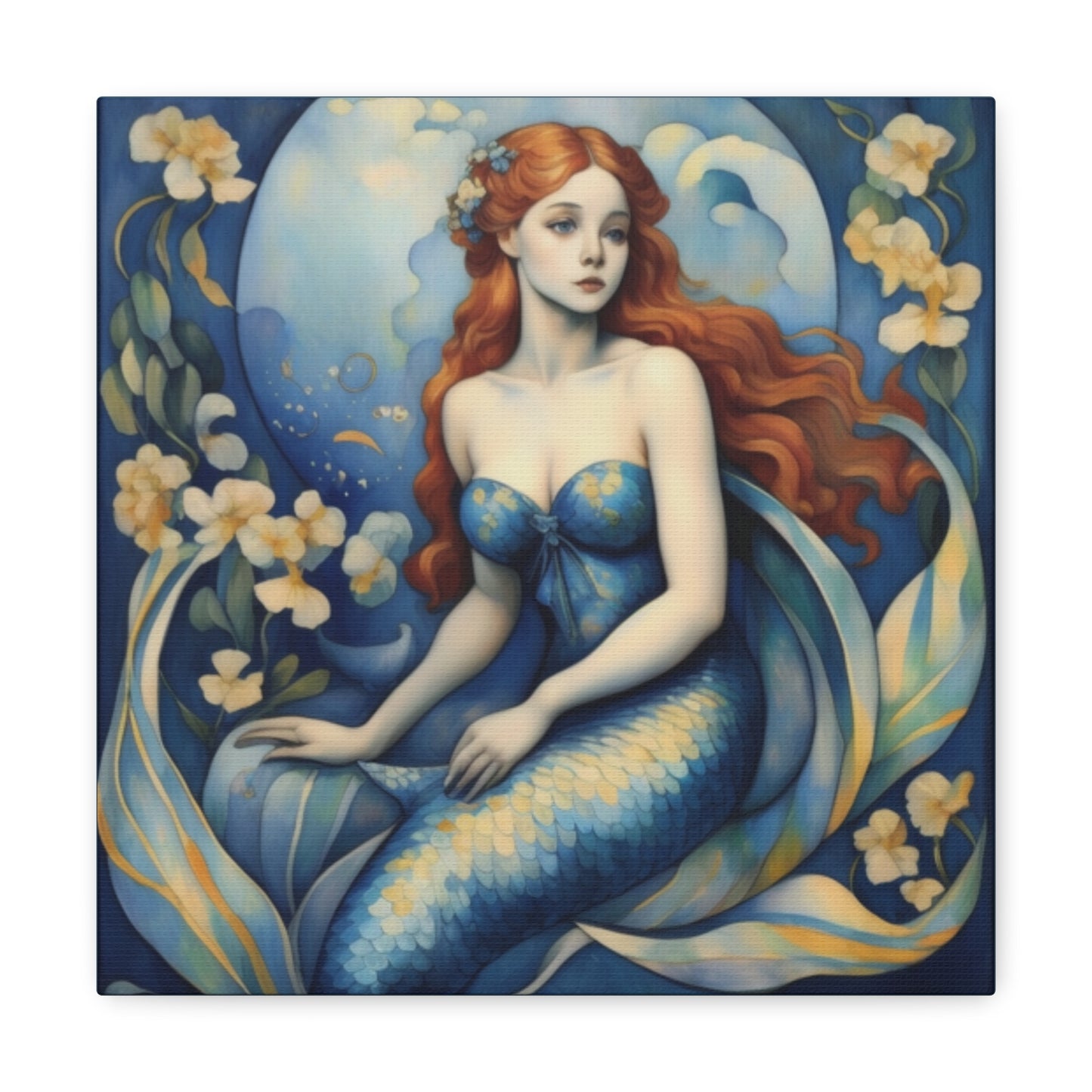 Mermaid Art Canvas Gallery Wrap Print 12x12 inch