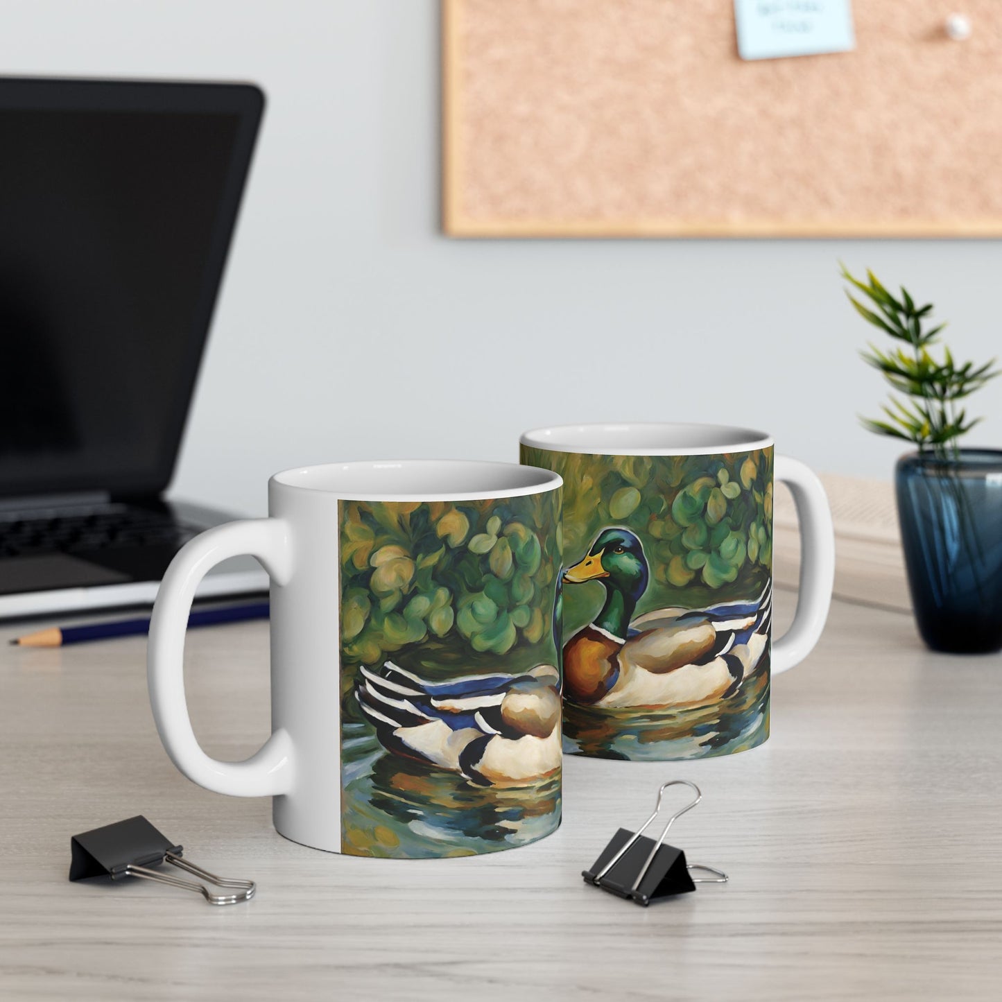 Mallard Duck Coffee Mug 11oz Art Ceramic Cup Mug