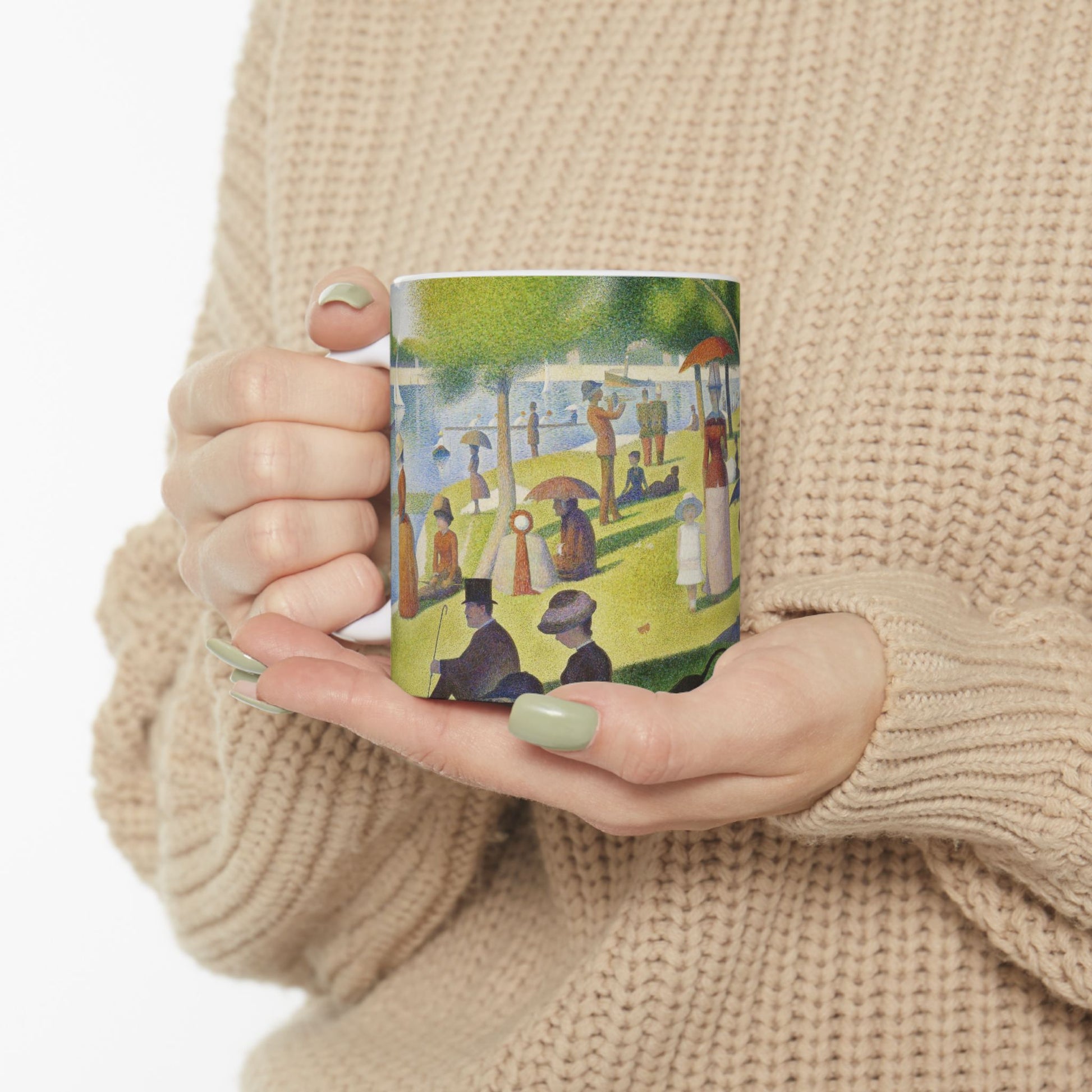 Coffee Mug A Sunday Afternoon Georges Seurat Art 11 oz 11oz Coffee Mugs Fall Picks Home & Living Kitchen mug Mugs Sublimation White base Mug