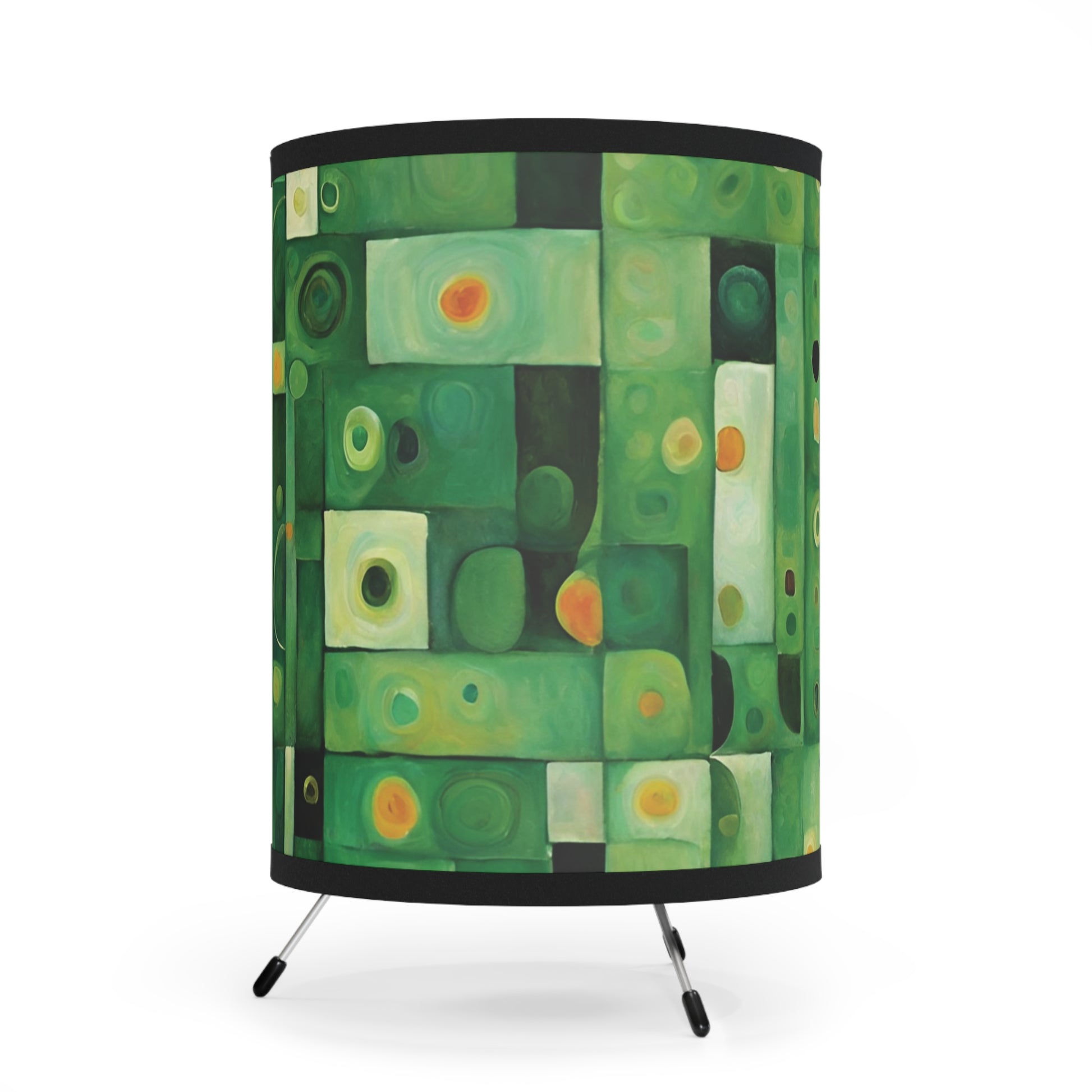 Abstract Green Art Tripod Table Lamp USCA Plug Home Decor