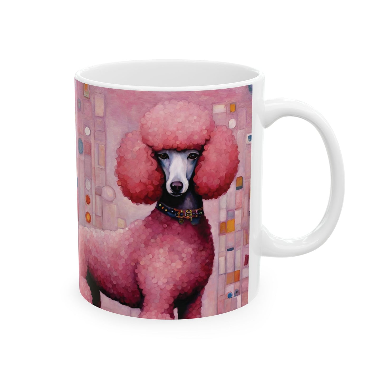 Pink Poodle Art Coffee Mug Ceramic 11oz 11oz Coffee Cup Coffee Mugs Home & Living Kitchen Mug Mugs Pink Pink Mug Pink Poodle Poodle Coffee Mug Poodle Mug Mug