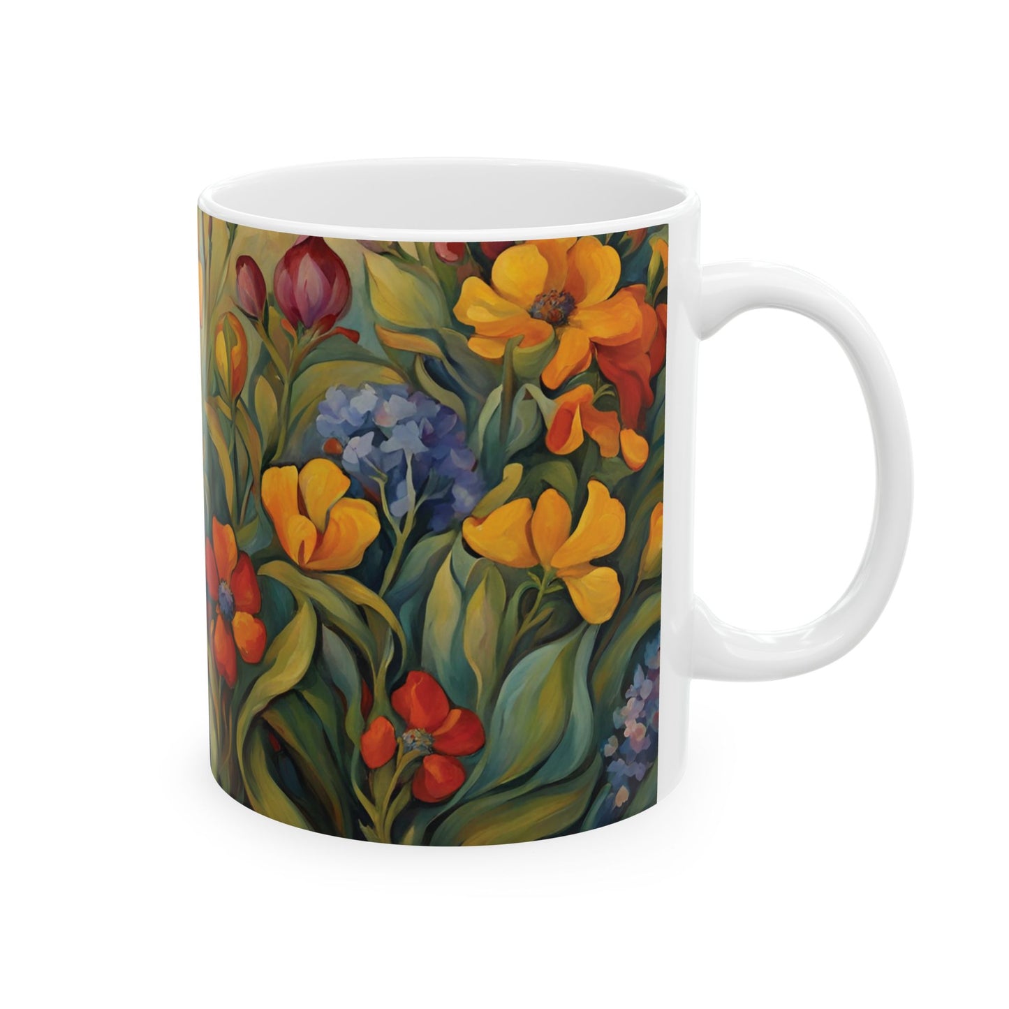 Wildflowers Coffee Mug 11oz Flower Art Ceramic Cup Mug 11oz