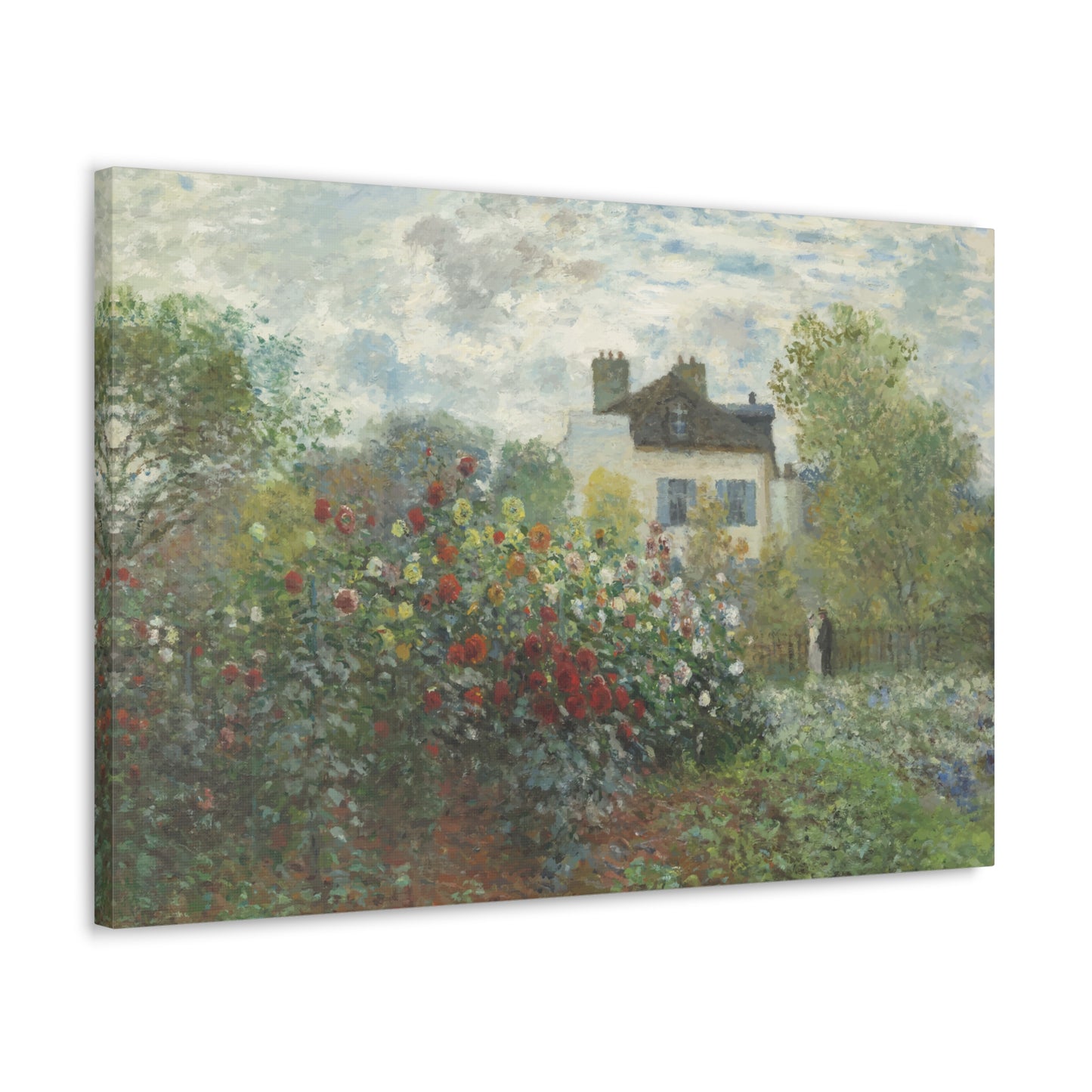 Monet's Artist Garden Canvas Gallery Wrap 30x20 Inch Wall Art Canvas