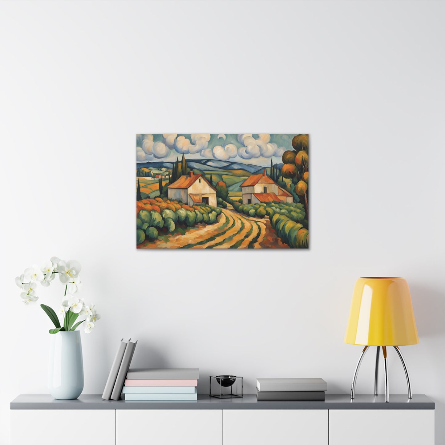 Farm Landscape Canvas Gallery Wrap 30x20 Inch Wall Art Canvas