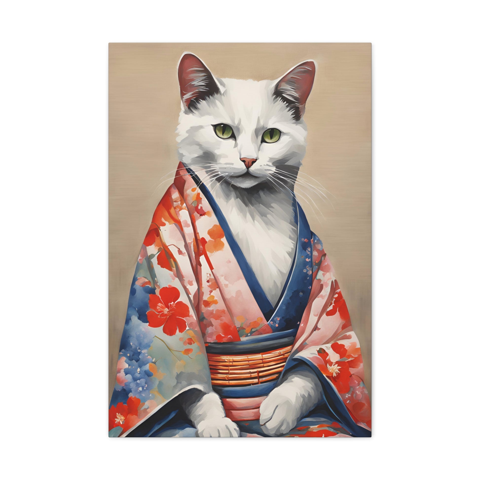 Cat In Kimono 20x30 Inch Canvas Wall Art Gallery Wrap Canvas