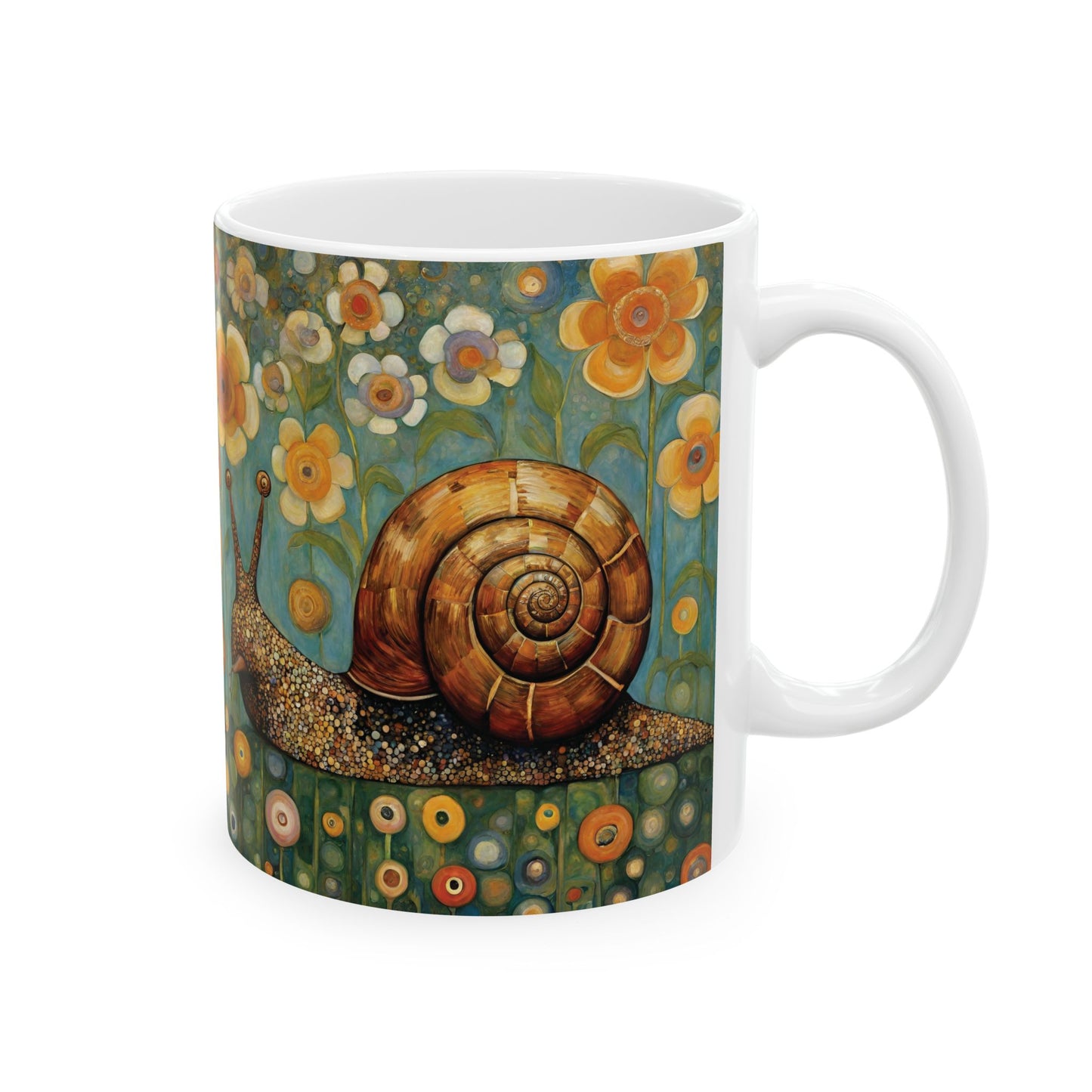 Snail Coffee Mug 11oz Art Nouveau Ceramic Cup Mug