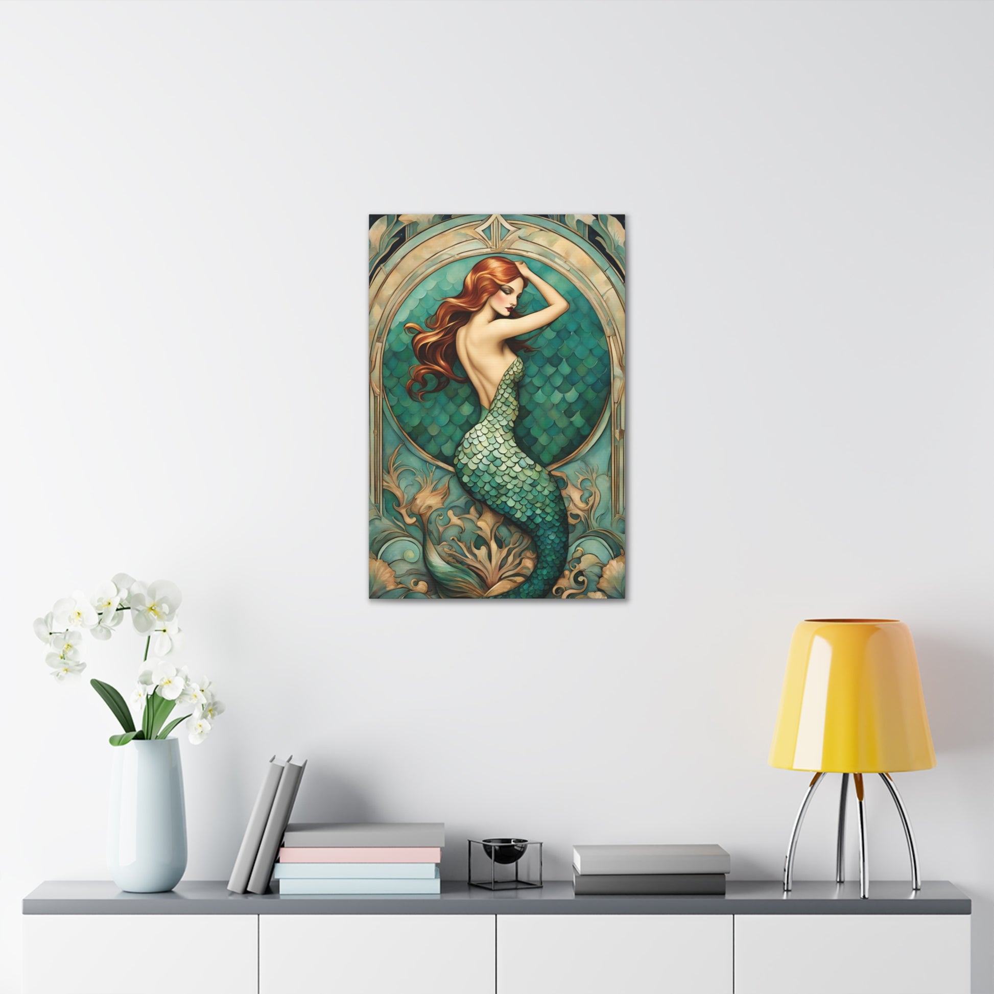 Art Deco Mermaid Canvas Gallery Wraps 20x30 Inches Art & Wall Decor Canvas Fall Picks Hanging Hardware Home & Living Indoor Spring Essentials Top Spring Products Valentine's Day Valentine's Day promotion Canvas