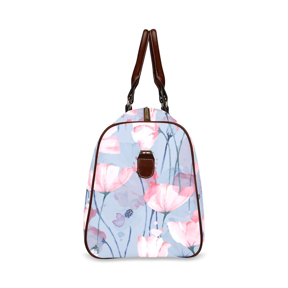 Travel Overnight Bag Carry On Pink Flower Pattern Water Resistant Art Carryon Flower Flower Art Flower Garden Flower Pattern Flowers Overnight Bag Pink Pink Flowers Shoulder Bag Travel waterproof travel bag Tote Bag