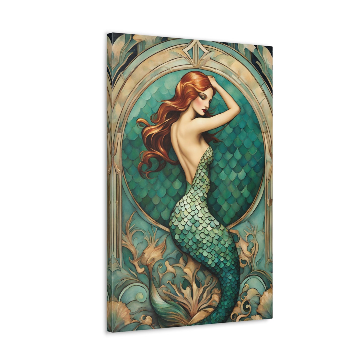 Art Deco Mermaid Canvas Gallery Wraps 20x30 Inches Art & Wall Decor Canvas Fall Picks Hanging Hardware Home & Living Indoor Spring Essentials Top Spring Products Valentine's Day Valentine's Day promotion Canvas