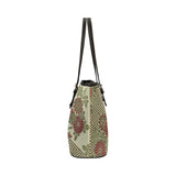 Japanese Flower Pattern Shoulder Tote Bag 17.5" x 11" PU Leather Carry On