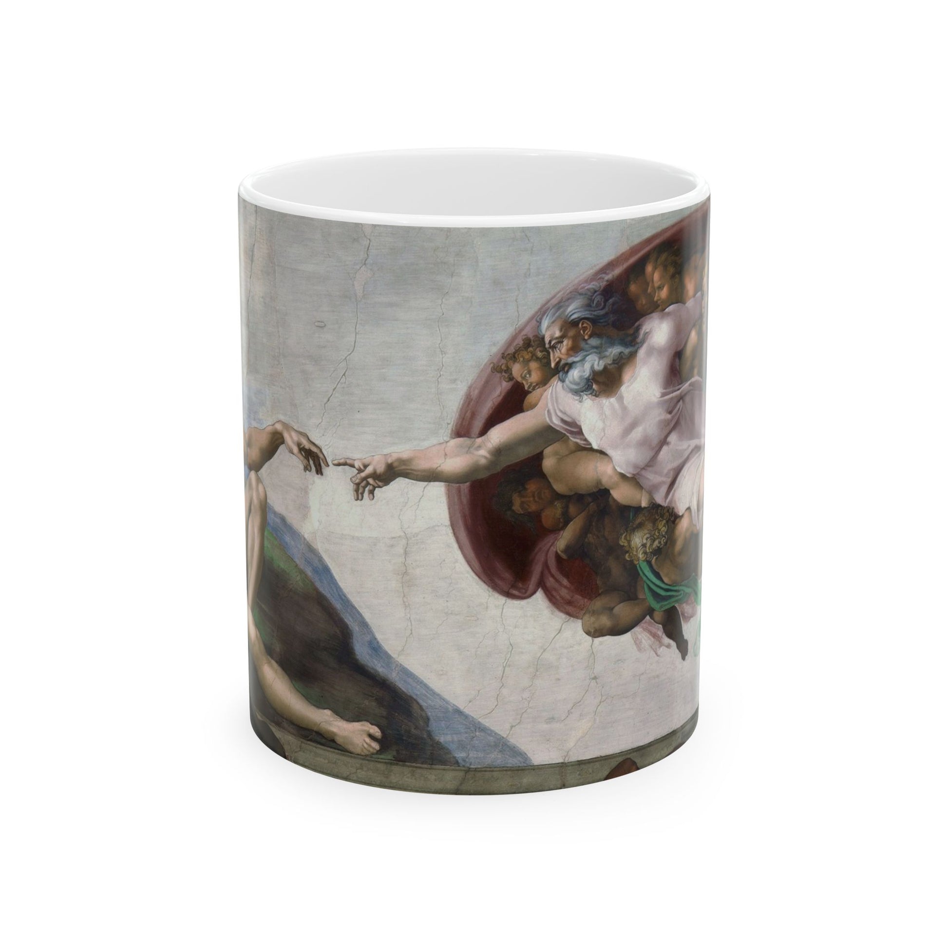 Creation Of Adam Ceramic Coffee Mug 11oz Michelangelo Renaissance Art 11oz Coffee Mugs Fall Picks Home & Living Kitchen mug Mugs Sublimation White base Mug