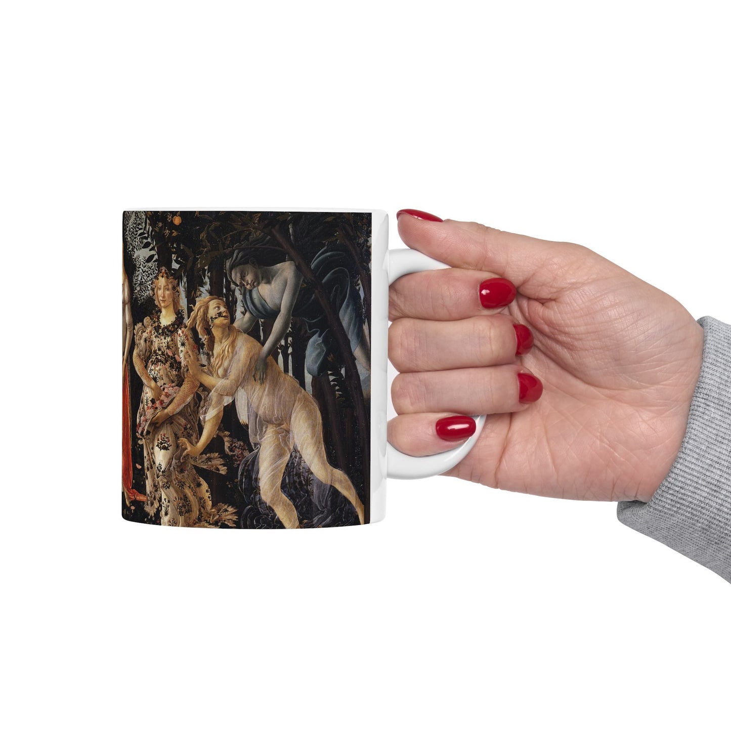 Primavera Three Graces Botticelli Art Ceramic Coffee Mug 11oz 11oz Coffee Mugs Home & Living Kitchen mug Mugs Sublimation White base Mug