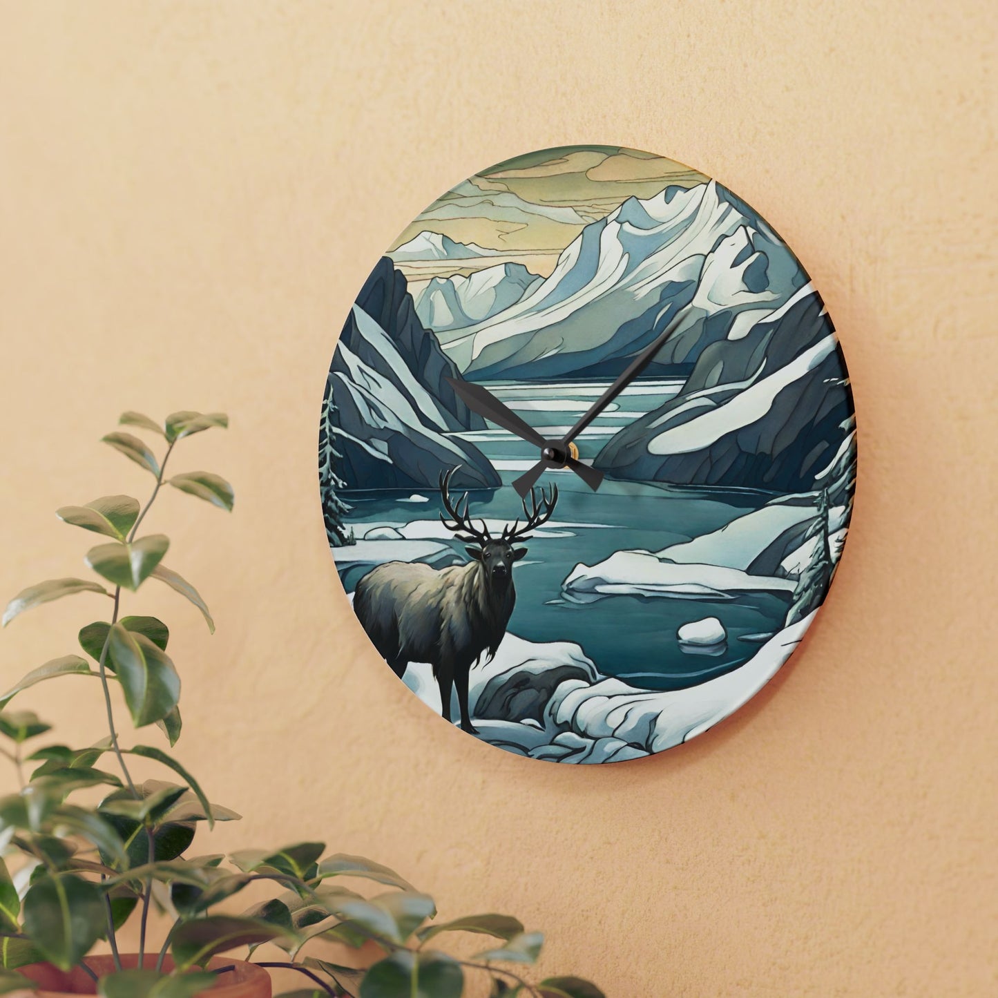 Arctic Landscape Art Acrylic Wall Clock 10.75 Inches Home Decor