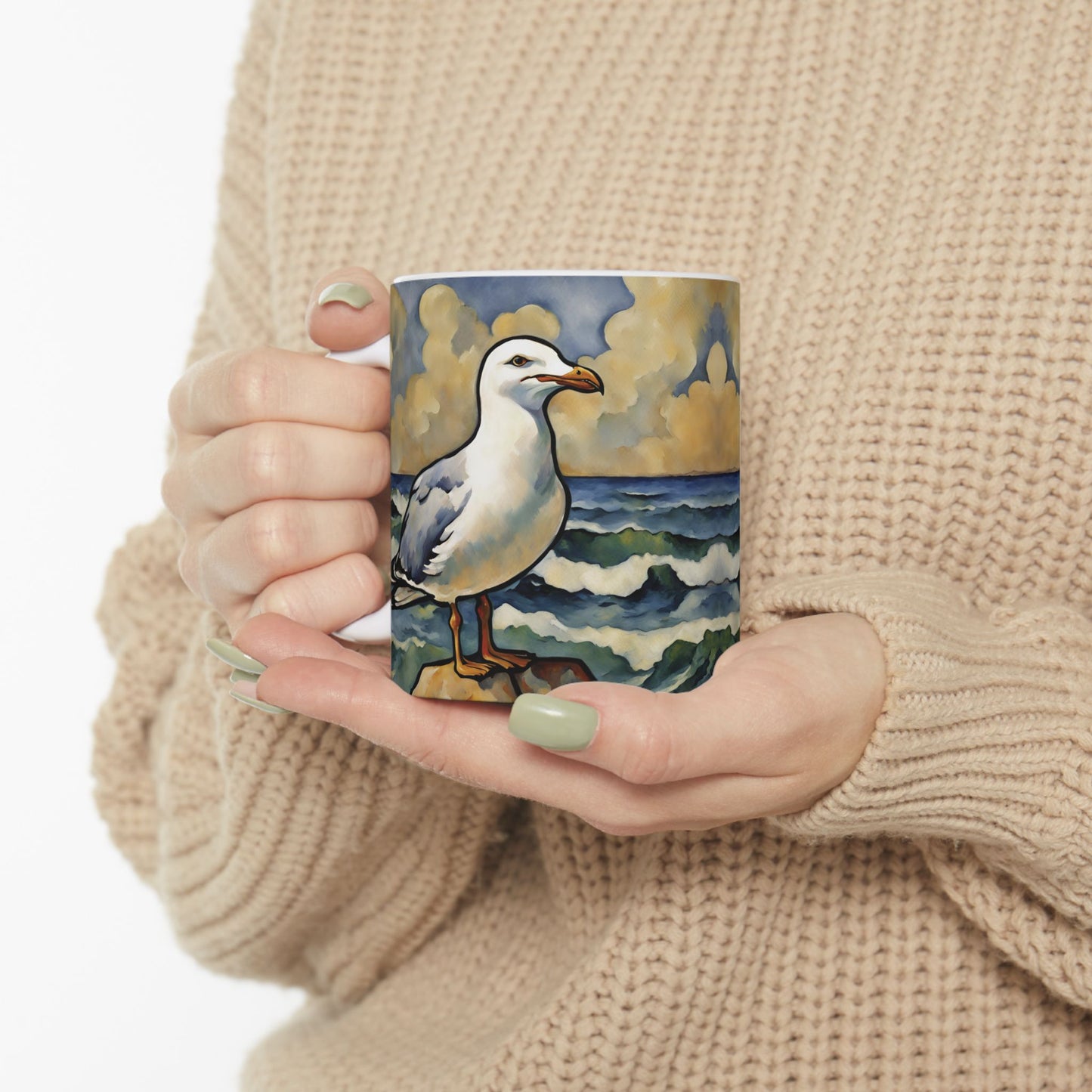 Seagull Coffee Mug 11oz Nautical Art Ceramic Cup