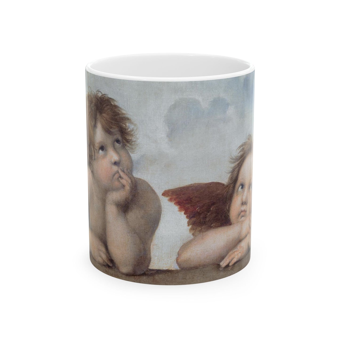 Angels Sistine Madonna Raphael Art Ceramic Coffee Mug 11oz 11oz Coffee Mugs Holiday Picks Home & Living Kitchen Mug Mugs Sublimation White base Mug