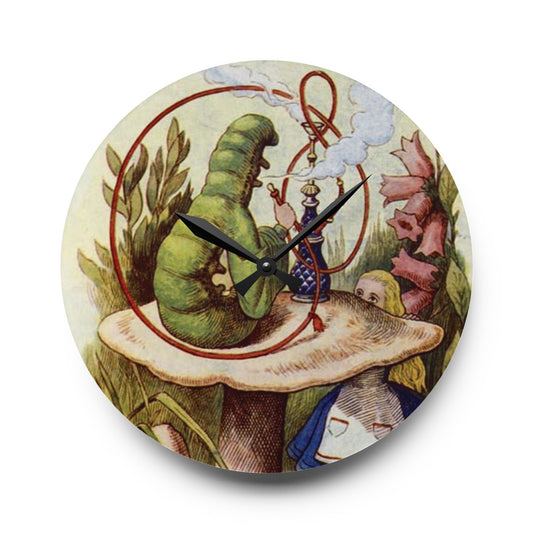 Acrylic Wall Clock Caterpillar Alice In Wonderland 10.75 Inches Home Decor 10.75'' × 10.75'' (Round)