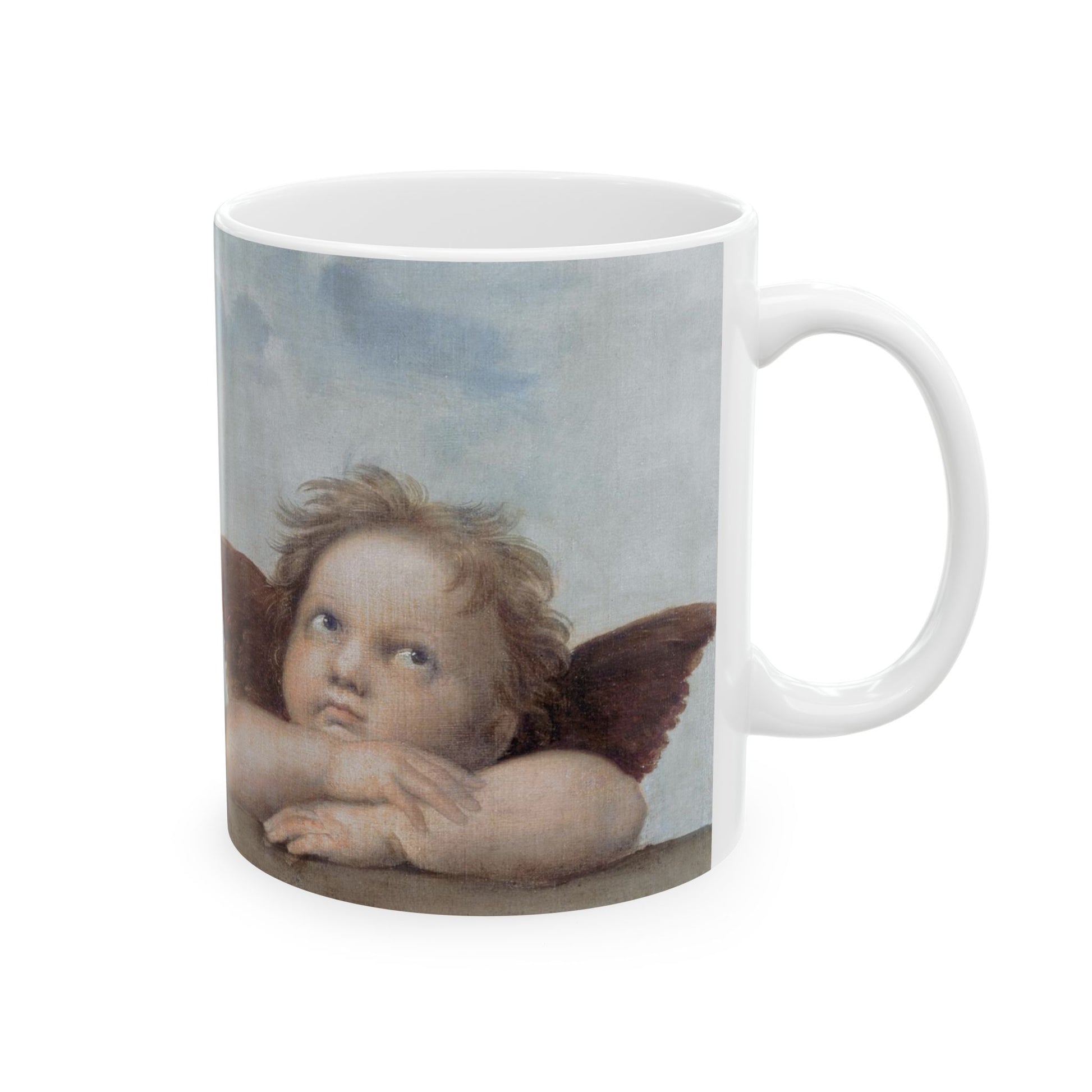 Angels Sistine Madonna Raphael Art Ceramic Coffee Mug 11oz 11oz Coffee Mugs Holiday Picks Home & Living Kitchen Mug Mugs Sublimation White base Mug