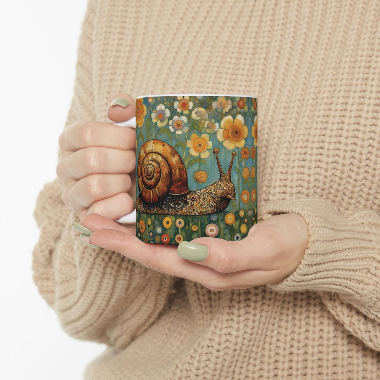 Snail Coffee Mug 11oz Art Nouveau Ceramic Cup Mug